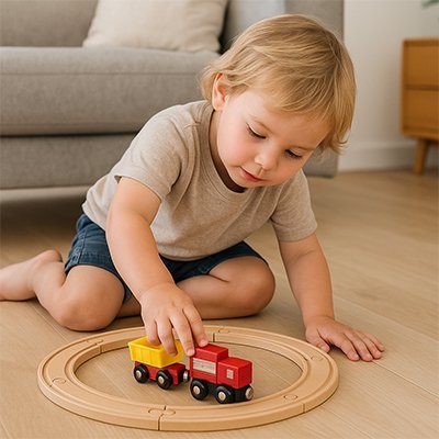 Circuit train en bois | Éducatif - Éveil Jeu Jouet