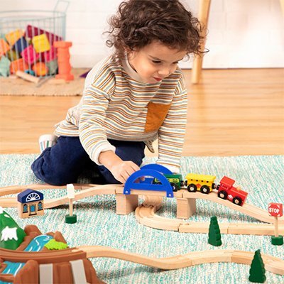 Circuit train en bois | Éducatif - Éveil Jeu Jouet