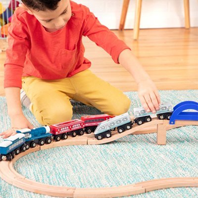Circuit train en bois | Éducatif - Éveil Jeu Jouet