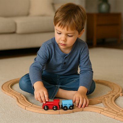 Circuit train en bois | Éducatif - Éveil Jeu Jouet
