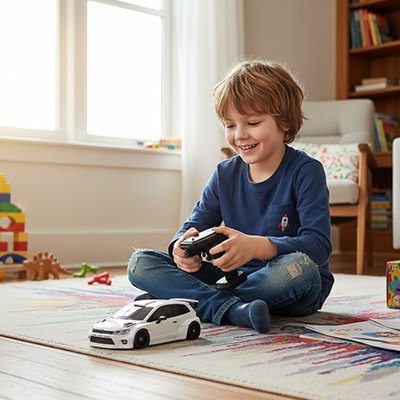 garçon 7ans téléguide Voiture télécommandée enfant dans sa chambre