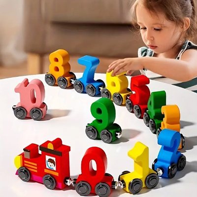 Train en bois | Éducatif - Éveil Jeu Jouet