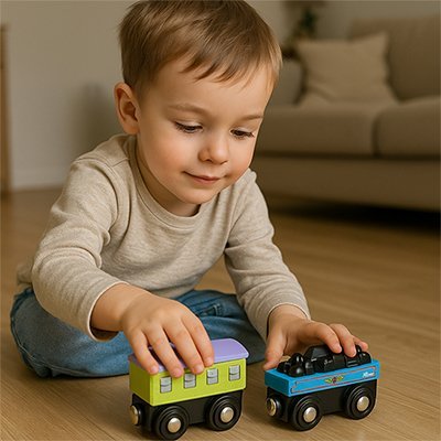 Train en bois | Éducatif Durable - Éveil Jeu Jouet