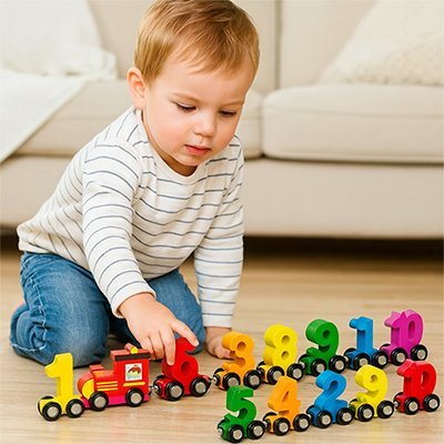 Train en bois | Éducatif - Éveil Jeu Jouet